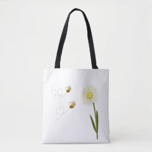 Twee kleine en schattige bijen tote bag