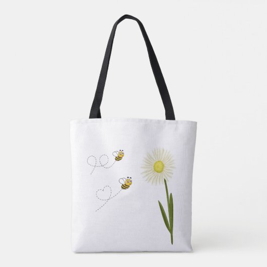 Twee kleine en schattige bijen tote bag (Achterkant)
