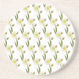 Twee kleine en schattige bijen zandsteen onderzetter