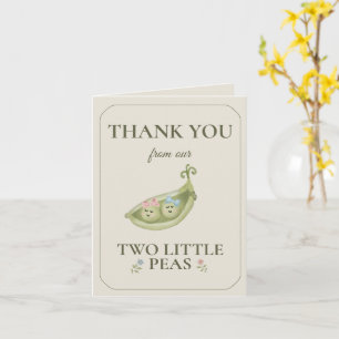 Twee Kleine Erwten Tweeling Baby Shower Bedankkaar Kaart
