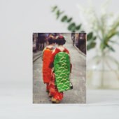 Twee kleine Geisha Art Briefkaart (Staand voorkant)