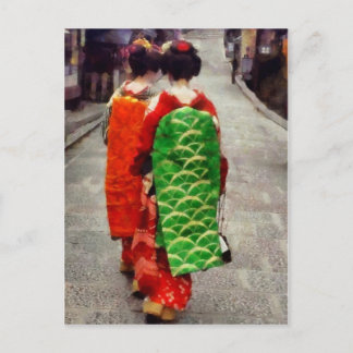 Twee kleine Geisha Art Briefkaart