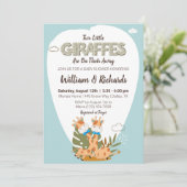 twee kleine giraffes Waterverf giraffe baby shower Kaart (Staand voorkant)