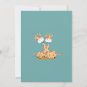 twee kleine giraffes Waterverf giraffe baby shower Kaart (Achterkant)