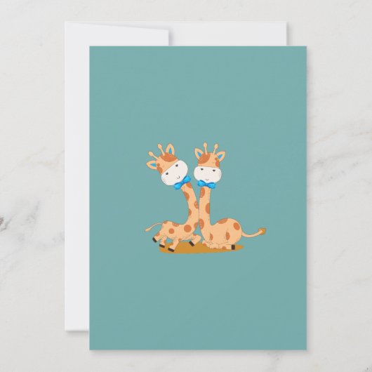 twee kleine giraffes Waterverf giraffe baby shower Kaart (Achterkant)