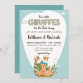 twee kleine giraffes Waterverf giraffe baby shower Kaart (Voorkant / Achterkant)