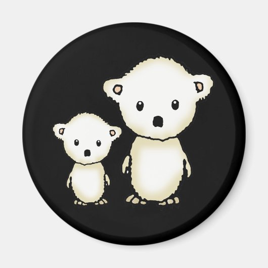 Twee Kleine Ijsberen Magneet (Voorkant)