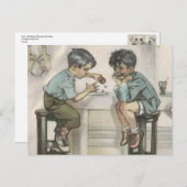 Twee kleine jongens die met Dice spelen Briefkaart (Voorkant / Achterkant)