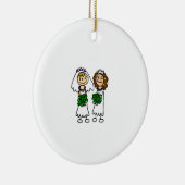 Twee kleine klundebriden keramisch ornament (Rechts)