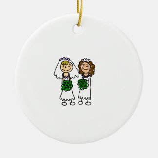 Twee kleine klundebriden keramisch ornament