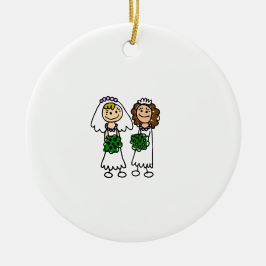 Twee kleine klundebriden keramisch ornament (Voorkant)
