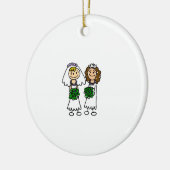 Twee kleine klundebriden keramisch ornament (Links)