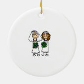 Twee kleine klundebriden keramisch ornament (Achterkant)