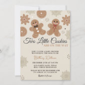 Twee kleine koekjes kerst tweeling Baby shower Kaart (Voorkant)