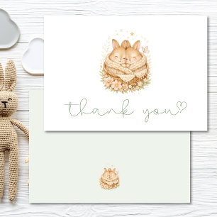 Twee Kleine Konijntjes Tweeling Baby Shower Bedank Bedankkaart