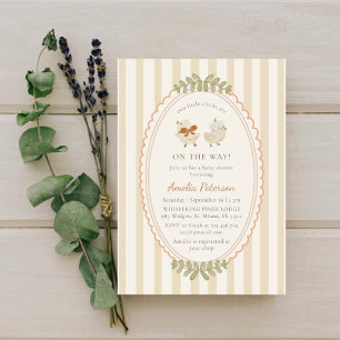 Twee Kleine Kuikens Tweeling Baby Shower Aquarel Kaart