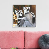 Twee kleine Lemurs Canvas Afdruk (Insitu (Woonkamer))