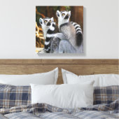 Twee kleine Lemurs Canvas Afdruk (Insitu (Slaapkamer))