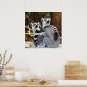 Twee kleine Lemurs Poster (Keuken)