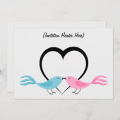Twee Kleine Liefdesvogels Multifunctionele Uitnodi Kaart (Voorkant / Achterkant)