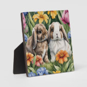 Twee kleine Lop konijntjes Fotoplaat (Voorkant)