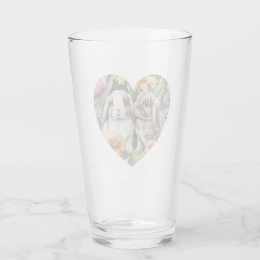 Twee kleine Lop konijntjes Glas (Achterkant)
