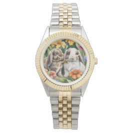Twee kleine Lop konijntjes Horloge