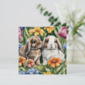 Twee kleine Lop konijntjes Kaart (Staand voorkant)