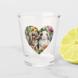 Twee kleine Lop konijntjes Shot Glas