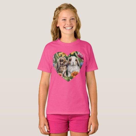 Twee kleine Lop konijntjes T-shirt (Voorkant volledig)