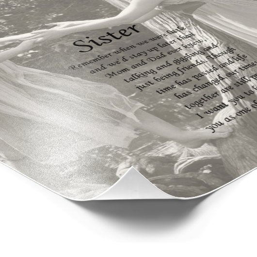 Twee kleine meisjes Zuster Dank je foto Foto Afdruk (Hoek)