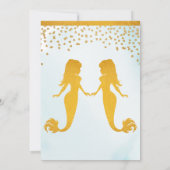 Twee kleine Mermaids Theme Twin Girls Baby shower Kaart (Achterkant)