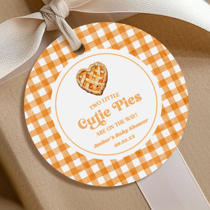 Twee Kleine Moppige Taarten Retro Tweeling Baby Sh Bedankjes Labels