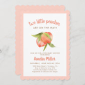 Twee Kleine Perziken Tweeling Baby Shower Kaart (Voorkant / Achterkant)