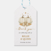 Twee Kleine Pompoen Baby Shower Bedank Geschenk Cadeaulabel (Voorkant)