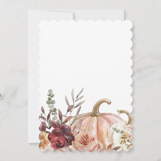 Twee kleine pompoenen Autumn Bloom Twin Baby showe Kaart (Achterkant)