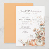 Twee kleine pompoenen Baby shower Kaart (Voorkant / Achterkant)