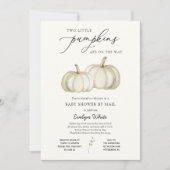 Twee kleine pompoenen Baby shower per post invulle Kaart (Voorkant)