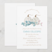 Twee kleine pompoenen Herfst Twins Baby shower Kaart (Voorkant / Achterkant)