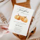 Twee kleine pompoenen met twee Baby showers uitnod Kaart