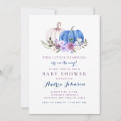 Twee kleine pompoenen met tweekleppige Herfst Baby Kaart (Voorkant)