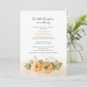 Twee kleine pompoenen op Way Herfst Twins Baby sho Kaart (Staand voorkant)