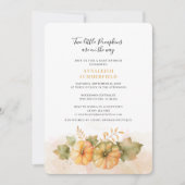 Twee kleine pompoenen op Way Herfst Twins Baby sho Kaart (Voorkant)