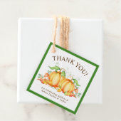 Twee kleine pompoenen tweeling Baby shower dank u Bedankjes Labels (In situ)