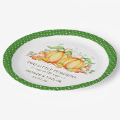 Twee kleine pompoenen tweeling Baby shower Papieren Bordje (Gekanteld)