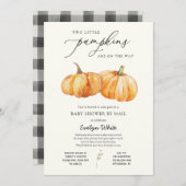 Twee Kleine Pompoenen Tweeling Baby Shower per Pos Kaart (Voorkant / Achterkant)