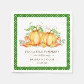 Twee kleine pompoenen tweeling Baby shower Servet (Voorkant)