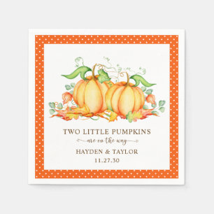 Twee Kleine Pompoenen Tweeling Baby Shower Servet