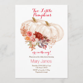 Twee kleine pompoenen Twin White Kaart