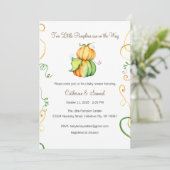 Twee kleine pompoenen zijn onderweg, Baby Kaart (Staand voorkant)